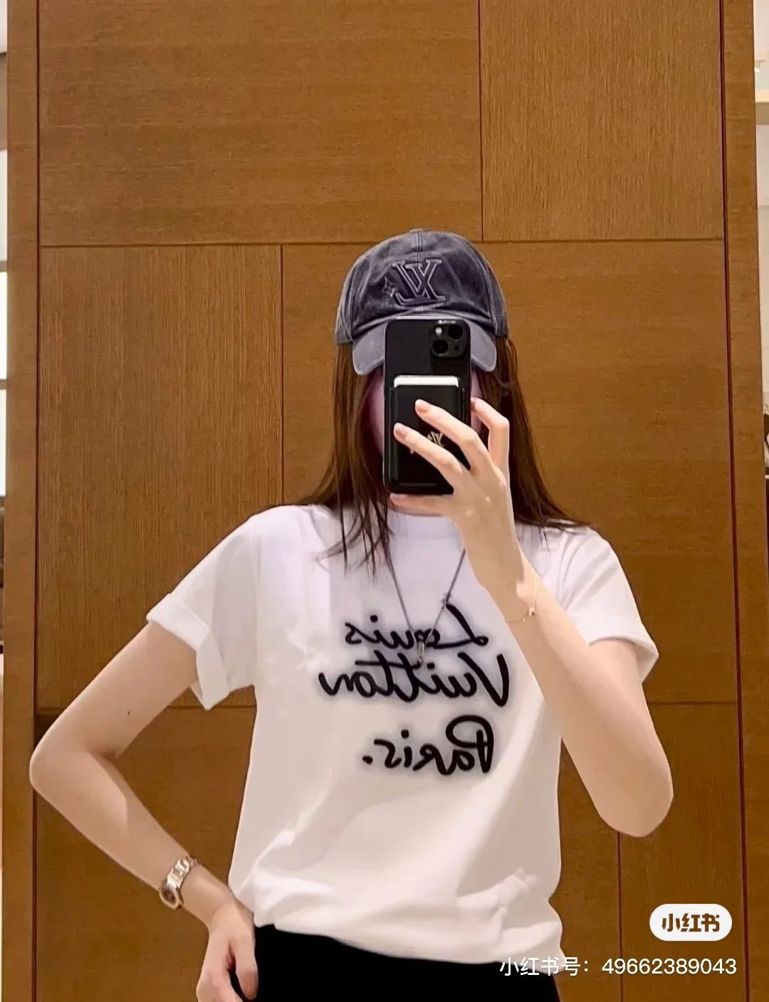 Louis Vuitton/Louis Vuitton 26ss signature letter embroidered short sleeves